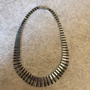 Silver and black necklace